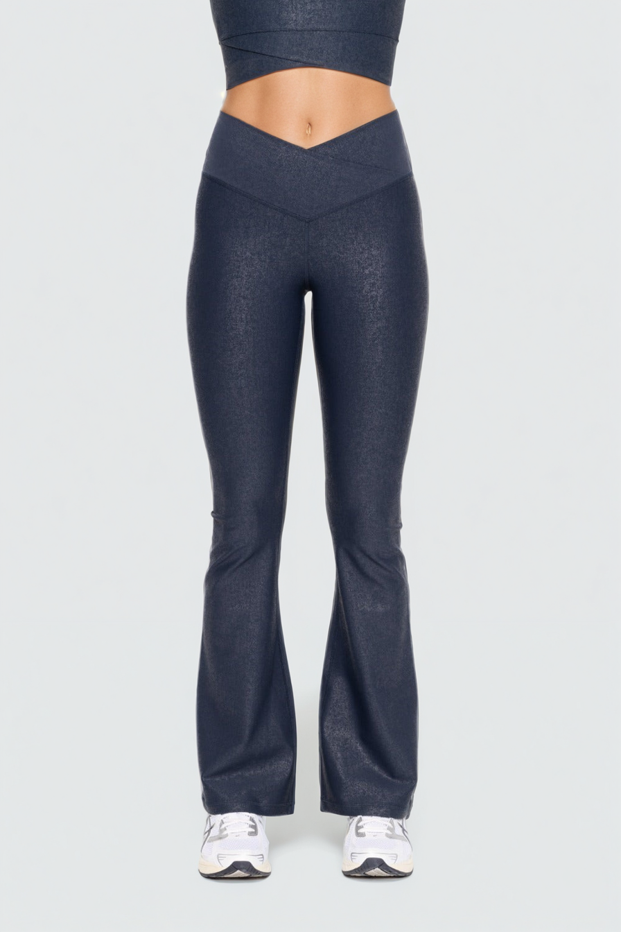 Fitkitty Culture Luxe Edge foil flare leggings, alternate view 12