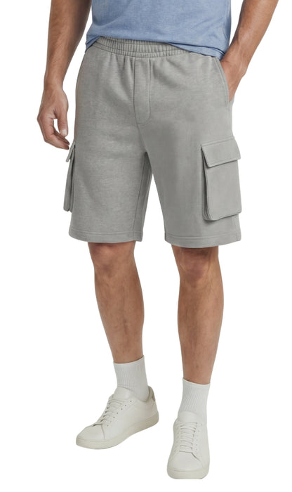 Turtle Bay men's fleece cargo shorts in Grey Heather, alternate view