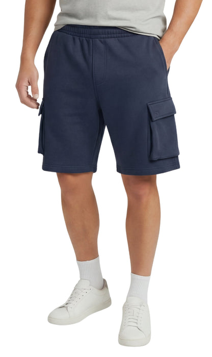 Turtle Bay men's fleece cargo shorts in Dark Navy, front view