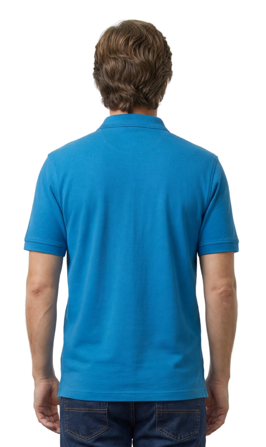 Turtle Bay men's short sleeve pique knit polo shirt in Aquamarine
