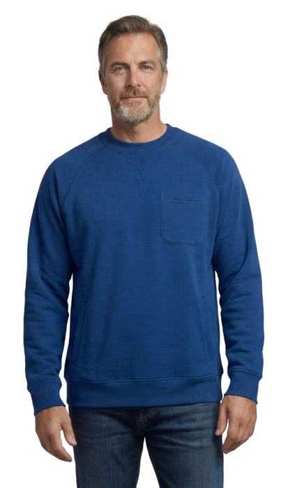 Turtle Bay men's 3-pocket fleece sweatshirt in Cobalt, front view