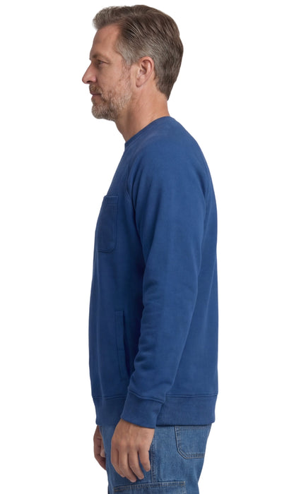 Turtle Bay men's 3-pocket fleece sweatshirt in Cobalt, side view