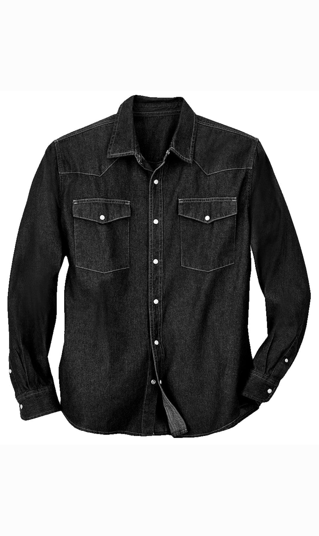 Turtle Bay men's western snap button shirt in Black