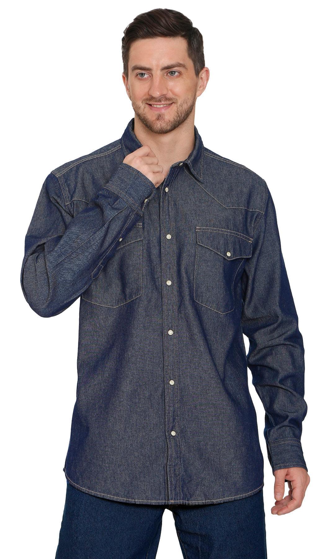 Turtle Bay men's western snap button shirt in Indigo