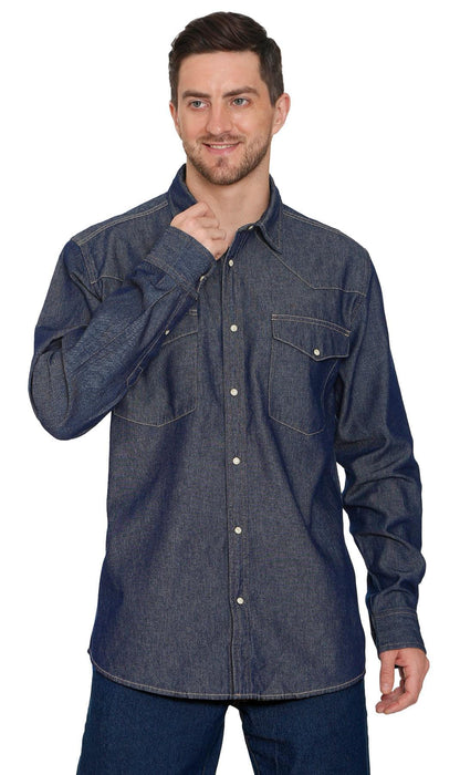 Turtle Bay men's western snap button shirt in Indigo