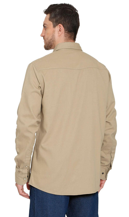 Turtle Bay men's western snap button shirt in Khaki, alternate view