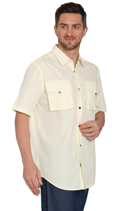 Turtle Bay men's short sleeve explorer snap shirt in Wheat, additional detail