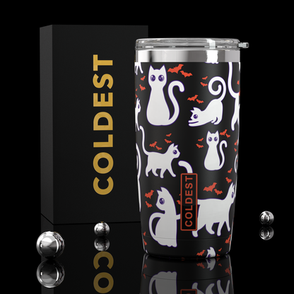 Coldest 20 oz Tumbler v2 in Bats and Cats, main product view