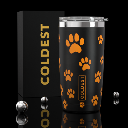 Coldest 20 oz Tumbler v2 in Pumpkin Paws, main product view