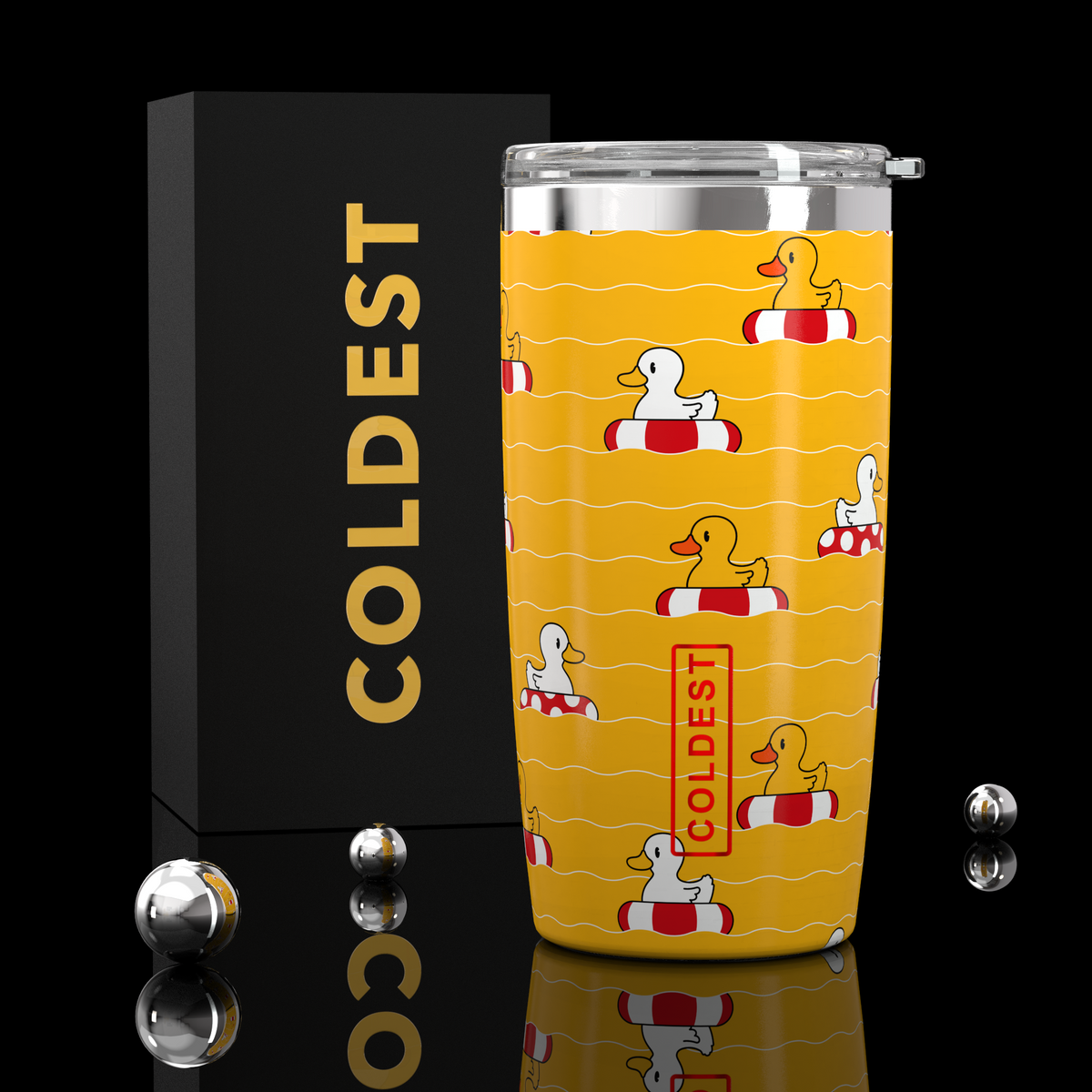 Coldest 20 oz Tumbler v2 in Baby Duckies Ultra, main product view