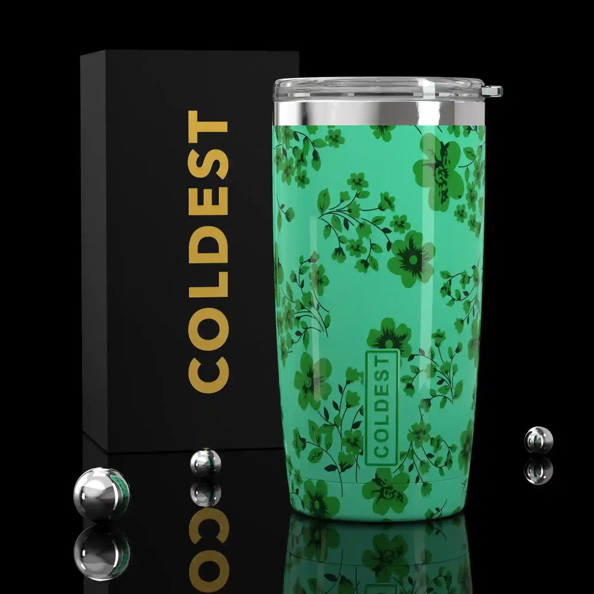 Coldest 20 oz Tumbler v2 in Clover Floral Ultra, main product view