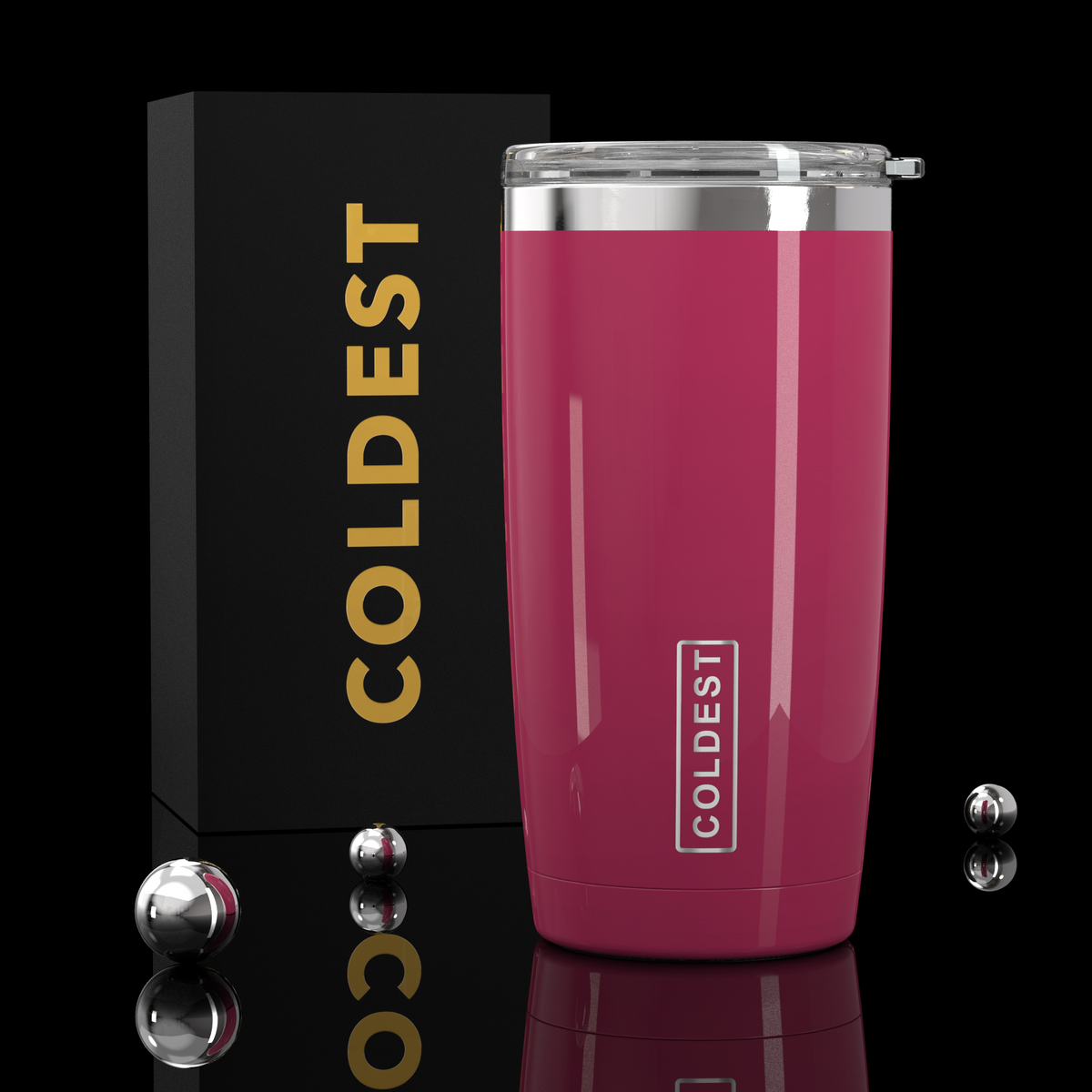 Coldest 20 oz Tumbler v2 in Glossy Pink Ultra, main product view