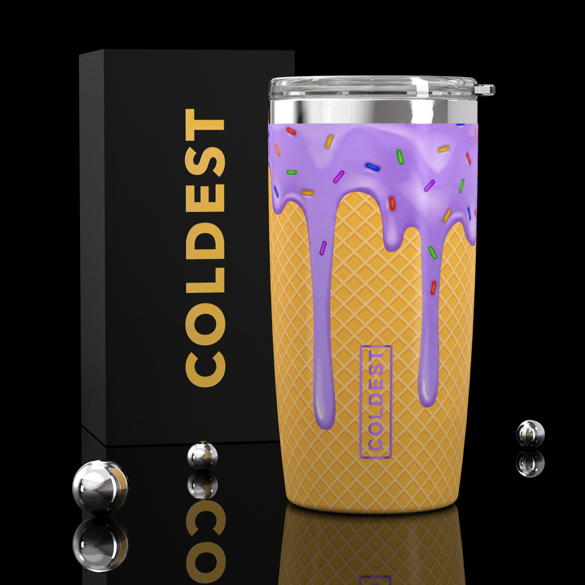 Coldest 20 oz Tumbler v2 in I Love Icecream, main product view