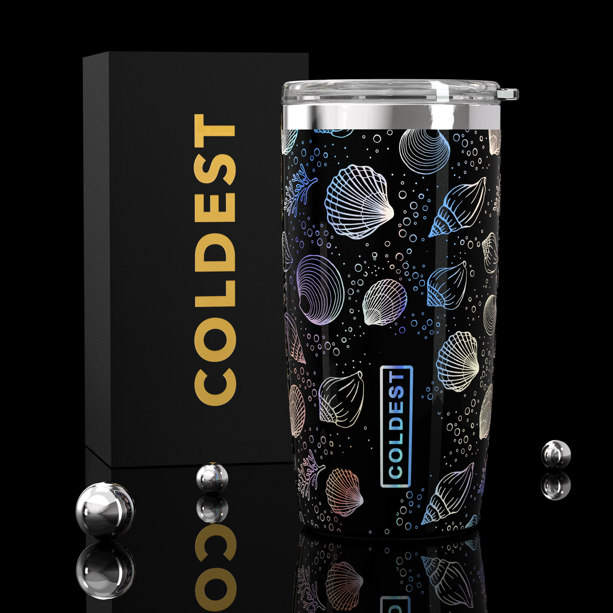 Coldest 20 oz Tumbler v2 in Moonlight Seashells Ultra, main product view