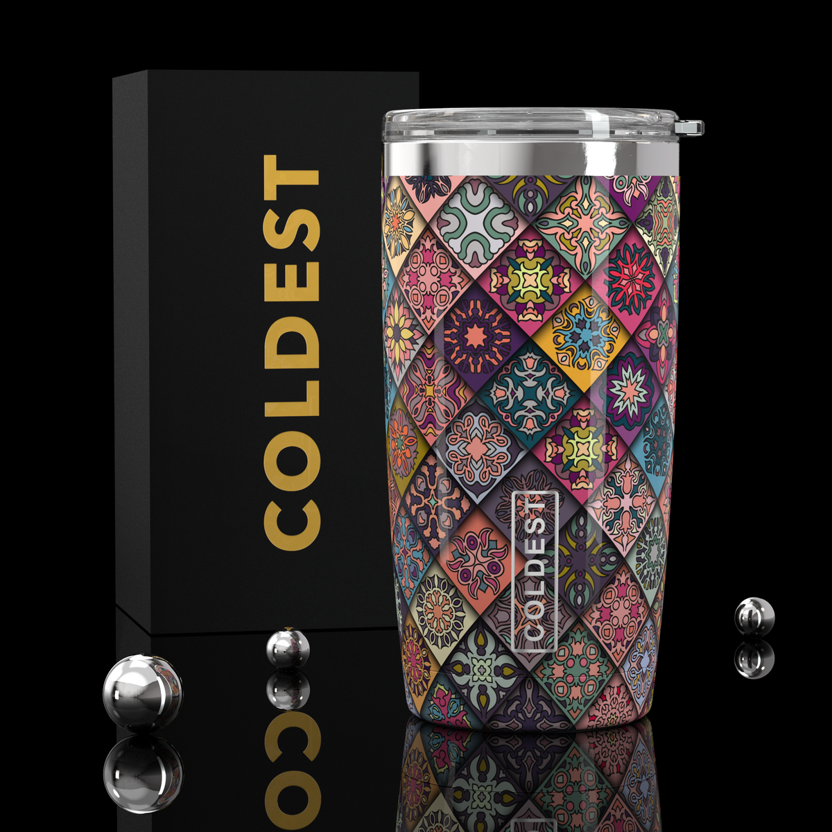 Coldest 20 oz Tumbler v2 in Mosaic Bloom Ultra, main product view