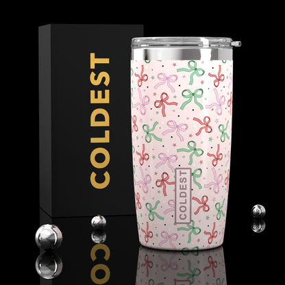 Coldest 20 oz Tumbler v2 in Pink Bows Ultra, main product view