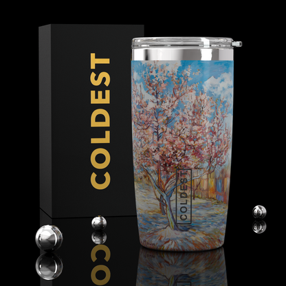 Coldest 20 oz Tumbler v2 in Pink Peach Tree Ultra, main product view