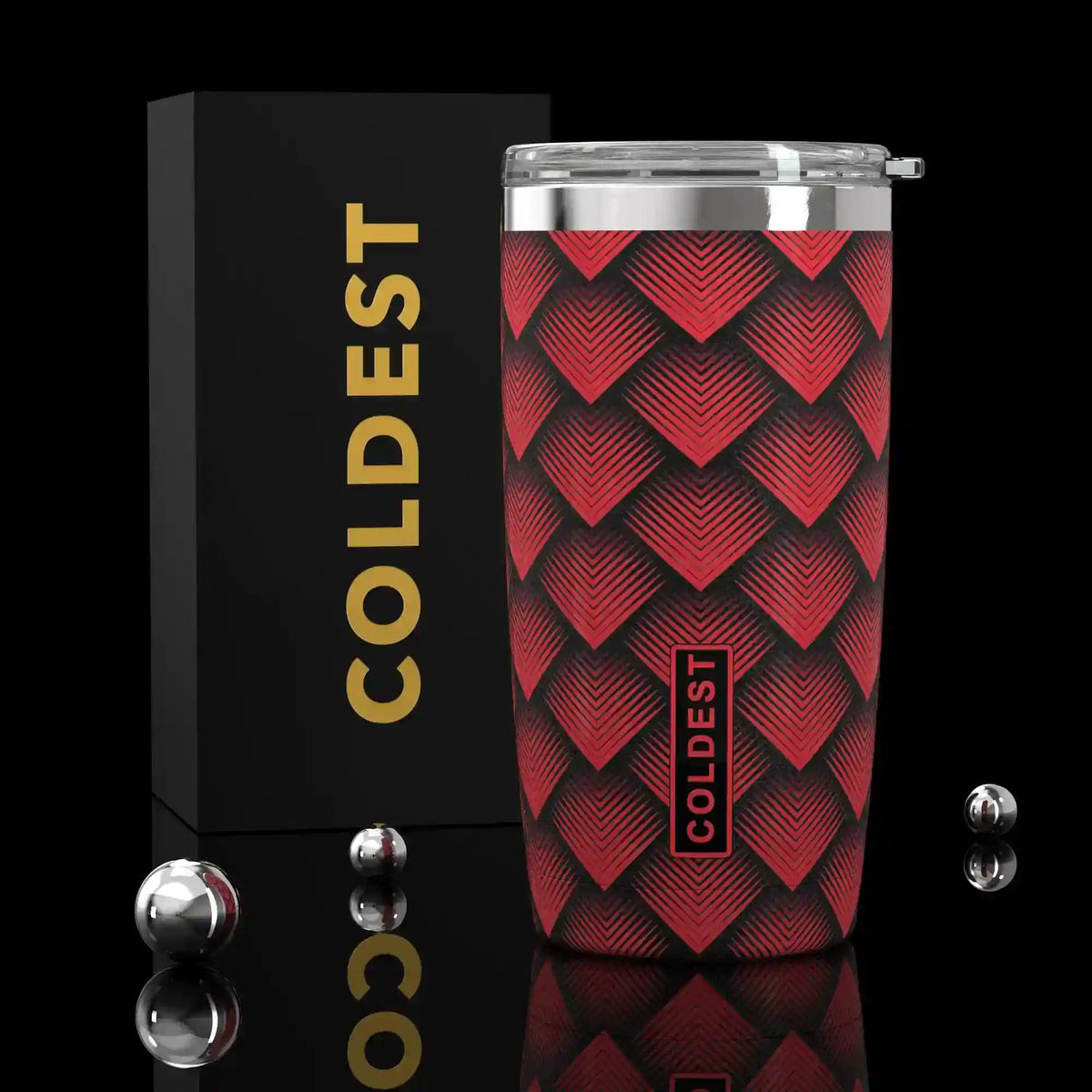 Coldest 20 oz Tumbler v2 in Red Dragon Ultra, main product view