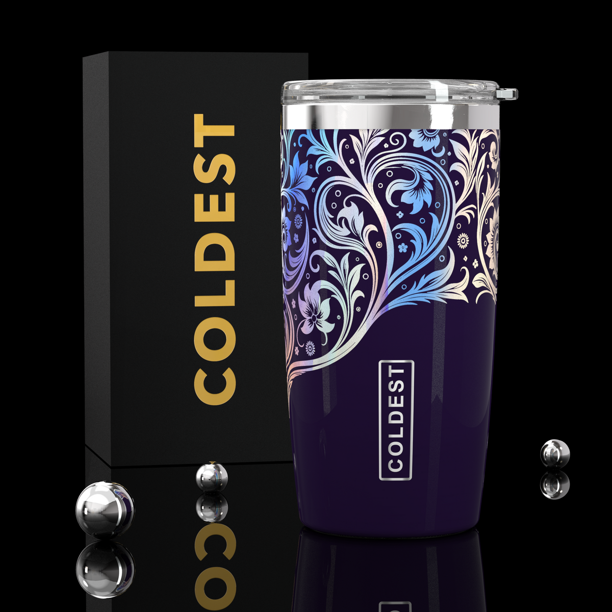 Coldest 20 oz Tumbler v2 in Secret Garden Ultra, main product view