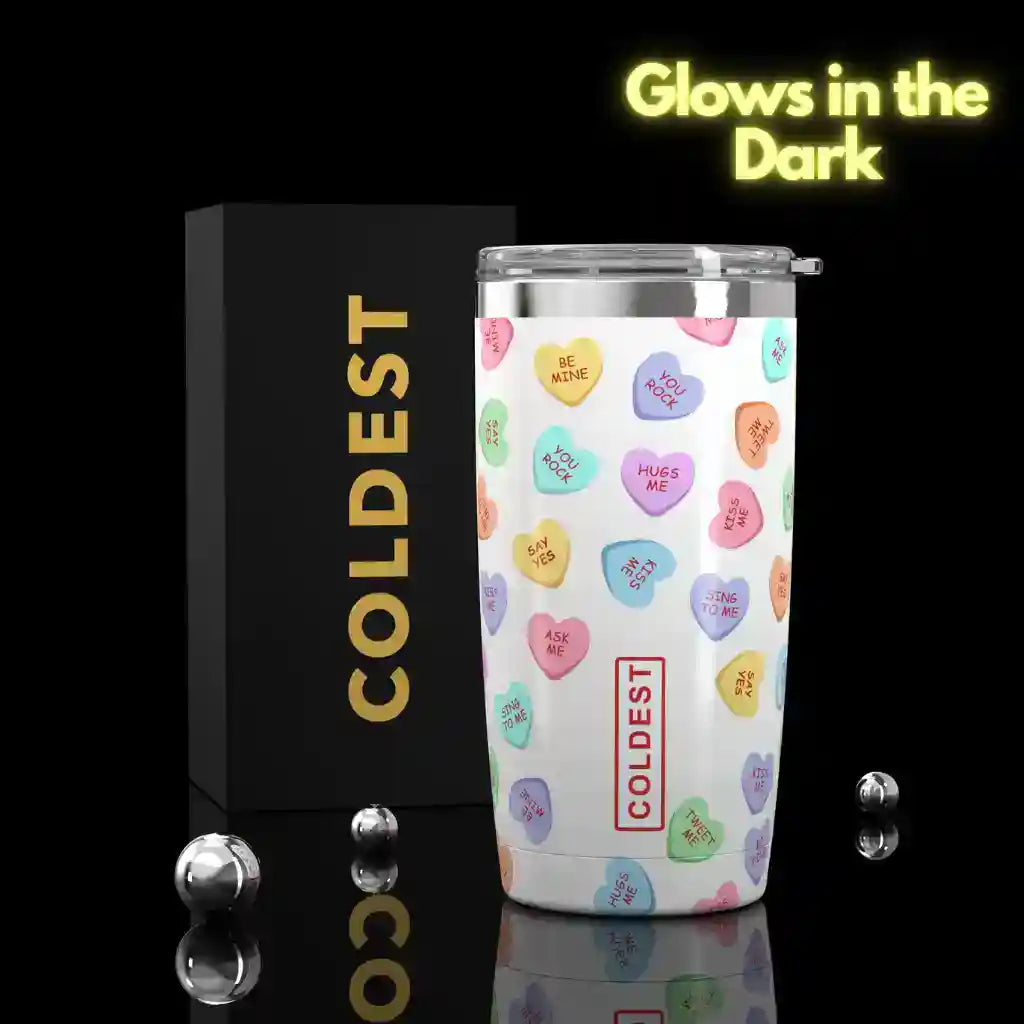 Coldest 20 oz Tumbler v2, styled photo, further view