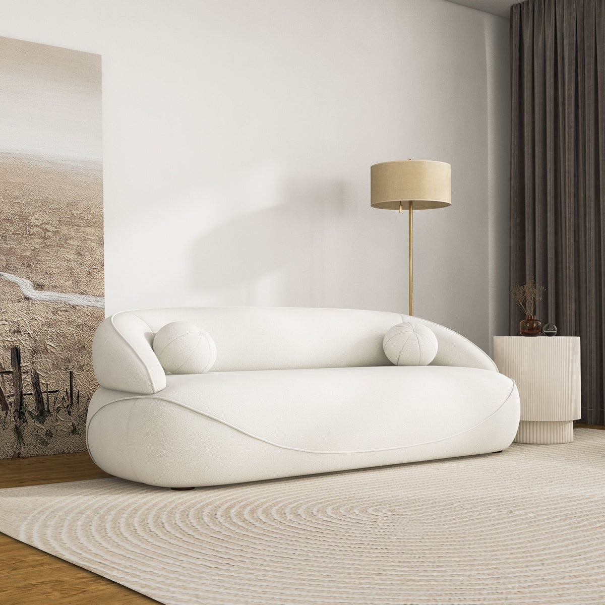 Andrew boucle sofa, rear view