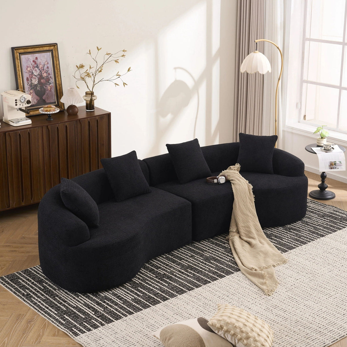 Curved Modular 4-Seater Sectional Sofa, alternate view (2)