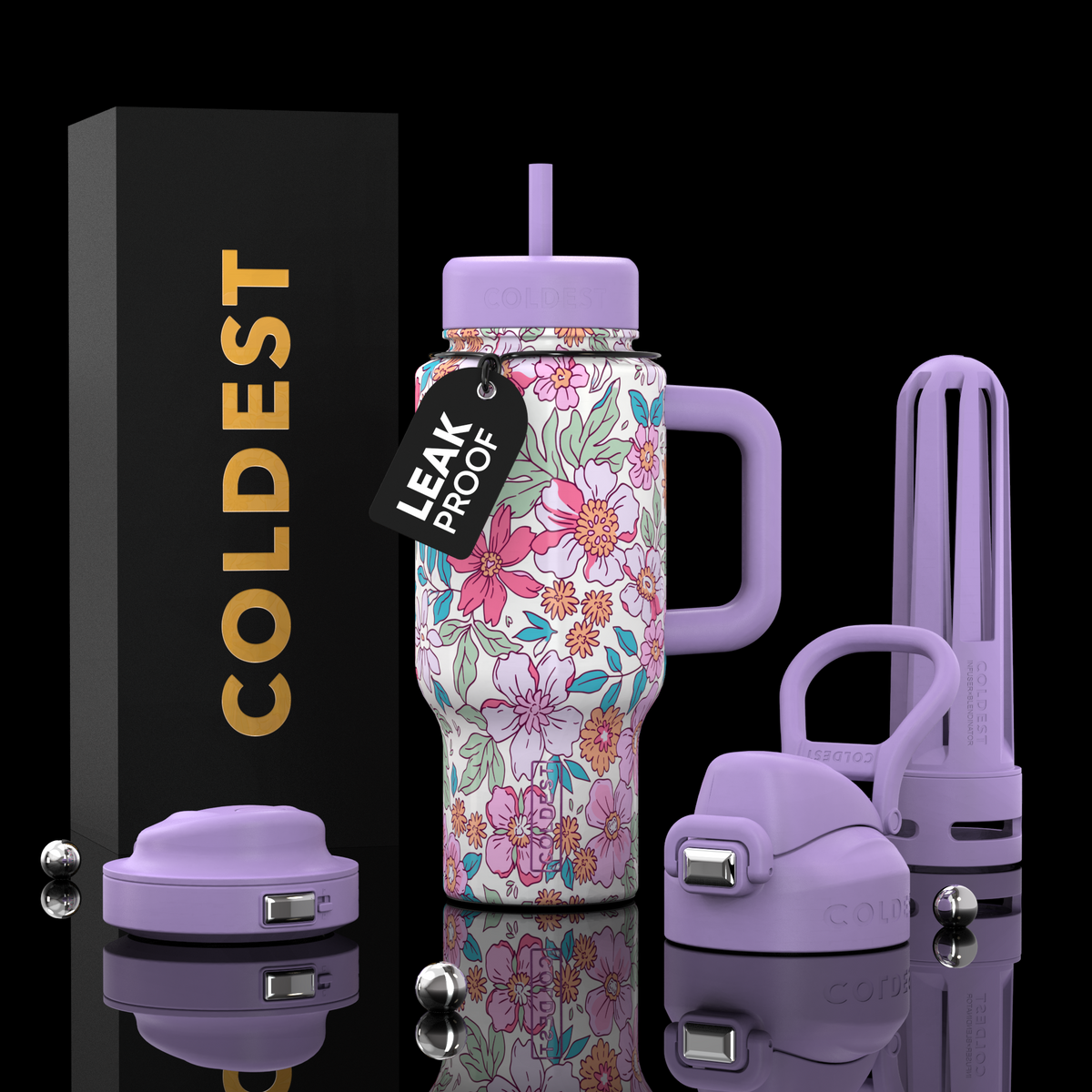 COLDEST 24oz Limitless Ultra v8 in Flirt & Flower, main product photo