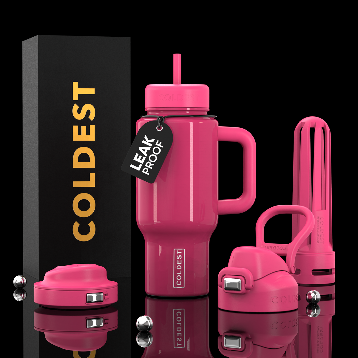 COLDEST 24oz Limitless Ultra v8 in Glossy Pink, main product photo