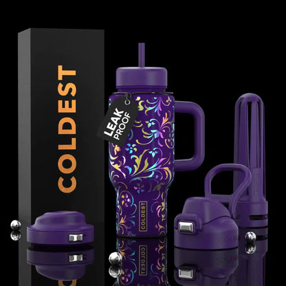 COLDEST 24oz Limitless Ultra v8 in Purple Moon Floral, main product photo