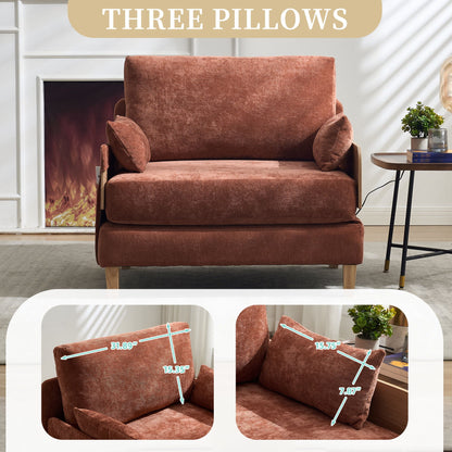 Mid century modern convertible sofa bed in sofa position (view 24)