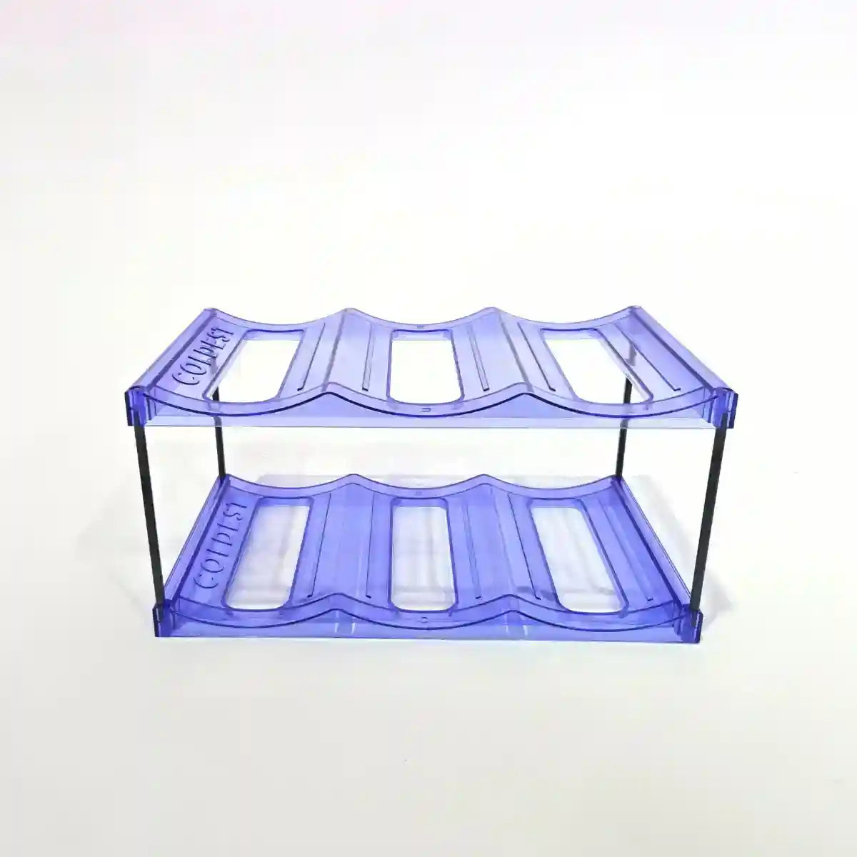 Clear plastic tray with compartments on a white background