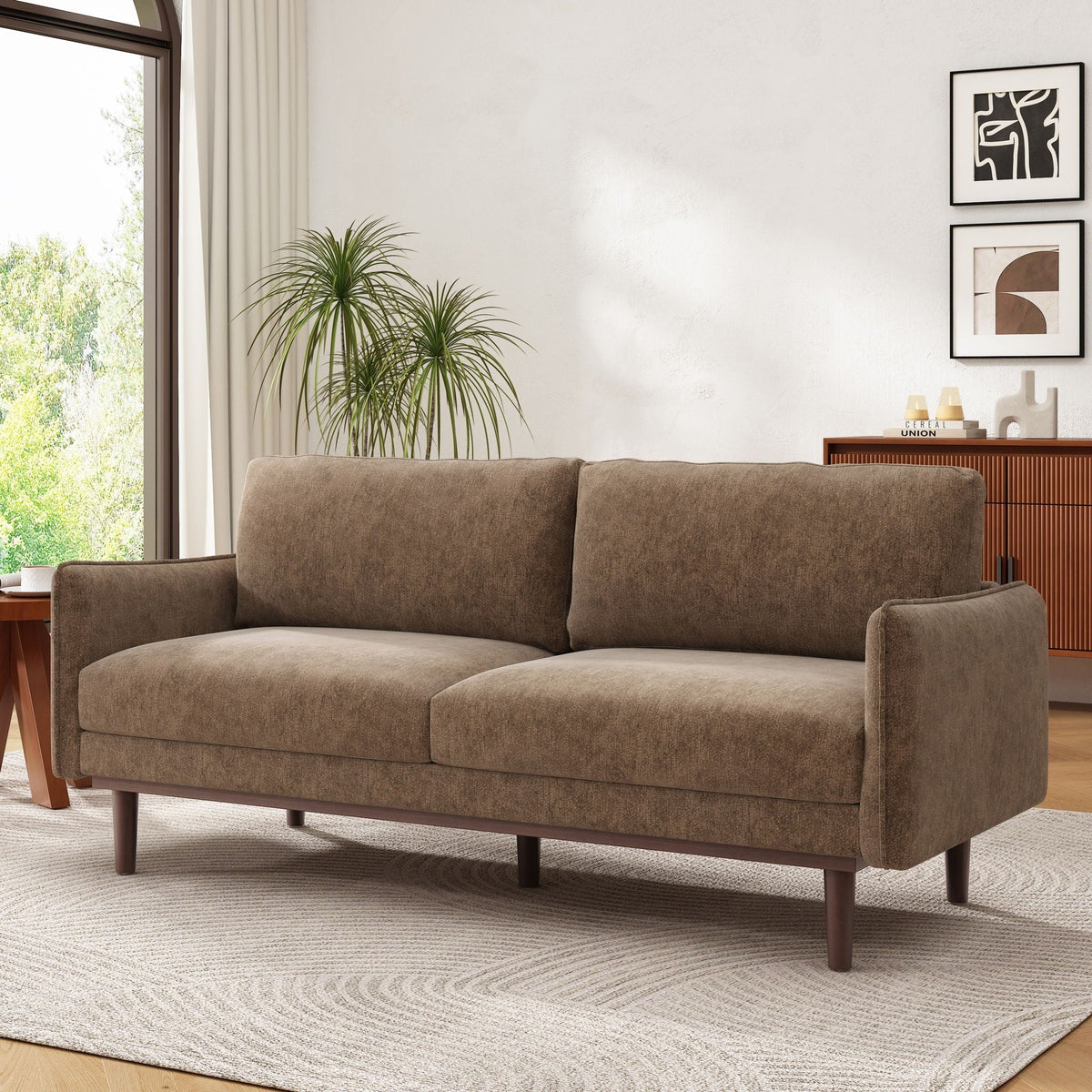 Wide Loveseat Sofa with Stitched Arms, alternate view