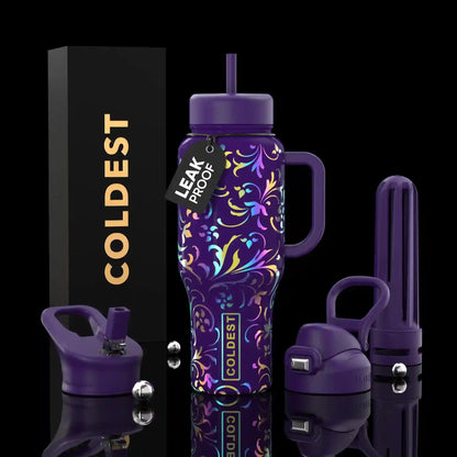 COLDEST 36oz Limitless Ultra v8 in Purple Moon Floral, main product photo
