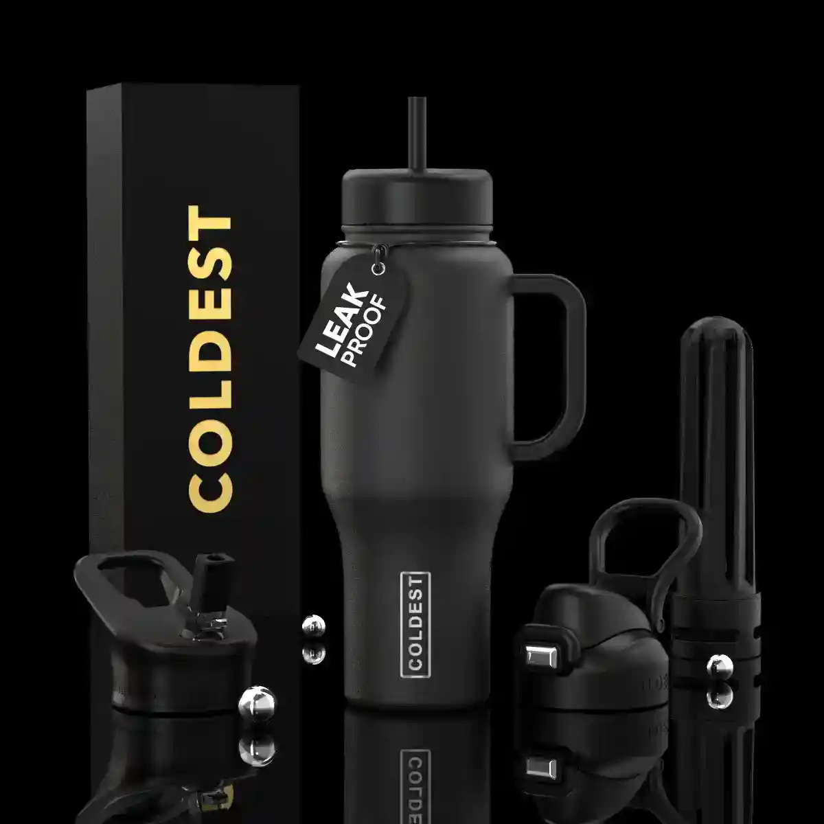 COLDEST 36oz Limitless Ultra v8 in Stealth Black, main product photo