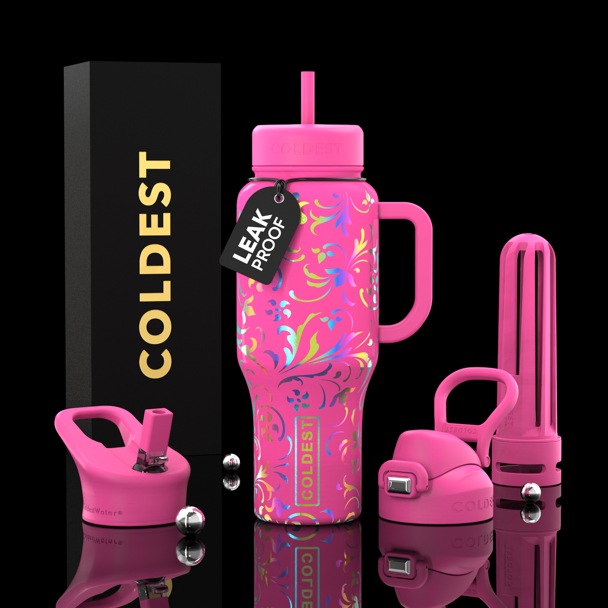 COLDEST 36oz Limitless Ultra v8 in Pink Moonlight Floral, main product photo