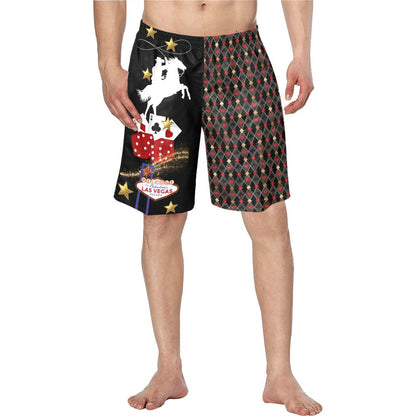 Baha Ranch Rodeo Vegas men's western swim trunks shorts, product photo