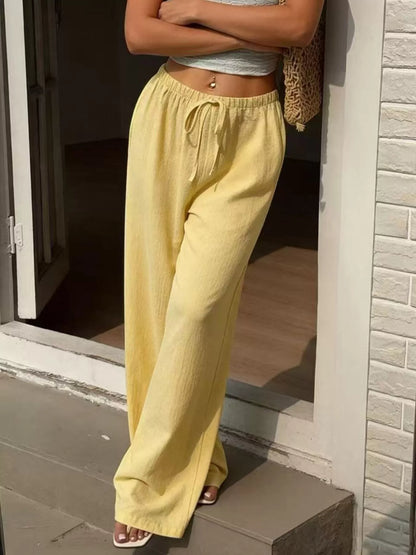 Plus Size Wide Leg Drawstring Pants