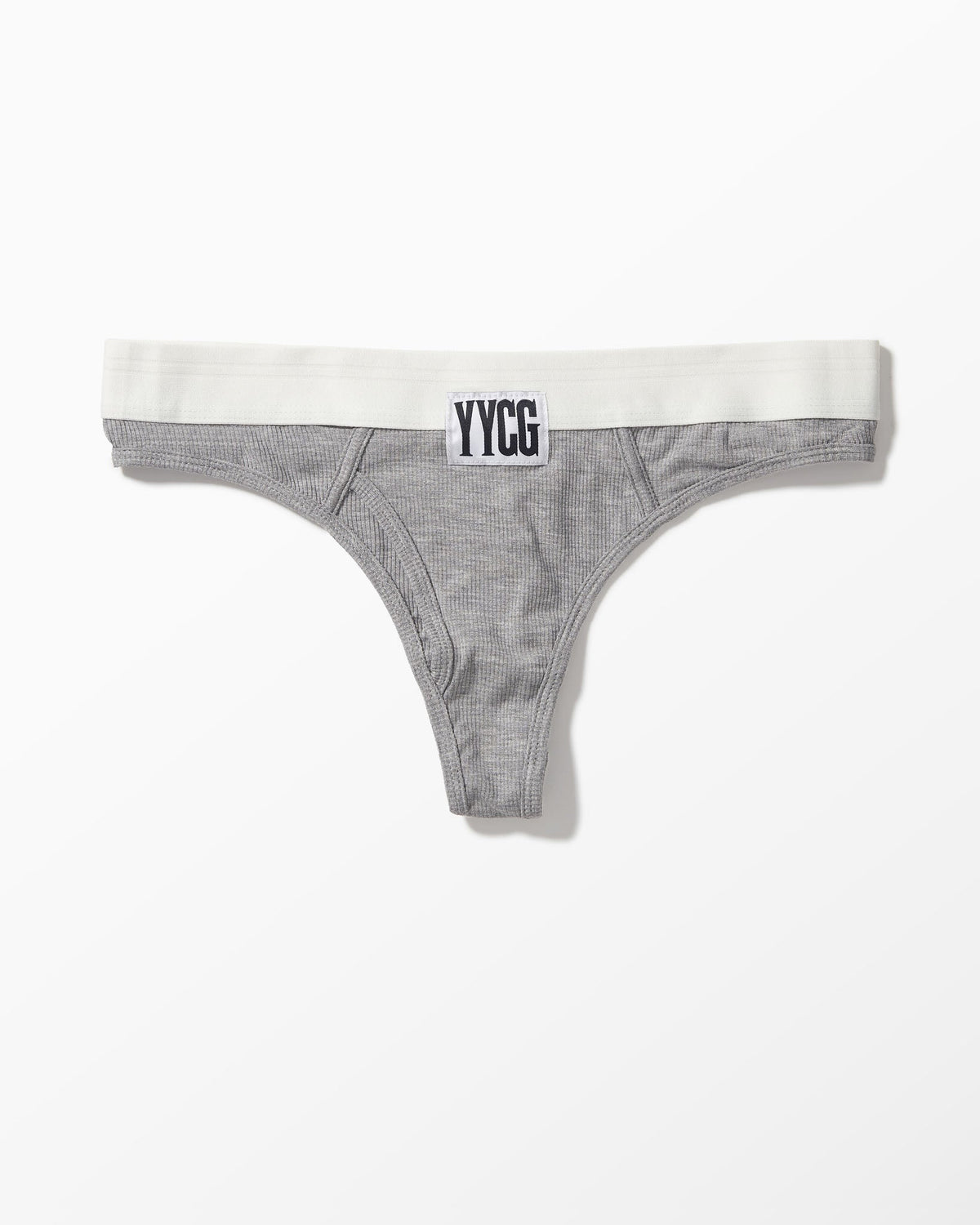 Gray men's underwear with white waistband on a white background