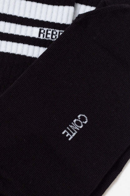 Conte Classic 009 cotton knee highs with ribbed stripes, styled photo (2)