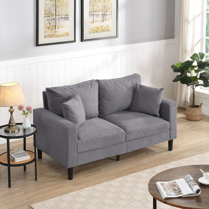 High-Resilience Loveseat Sofa with Wooden Frame, styled photo
