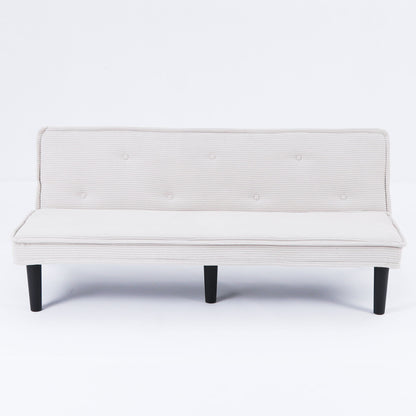 Convertible Corduroy Sofa Bed with Solid Wood Frame, alternate view