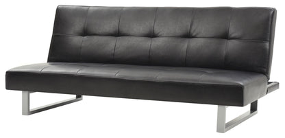 Chroma black sofa bed opened out as a sleeping area