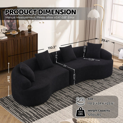 Curved Modular 4-Seater Sectional Sofa, styled photo (3)