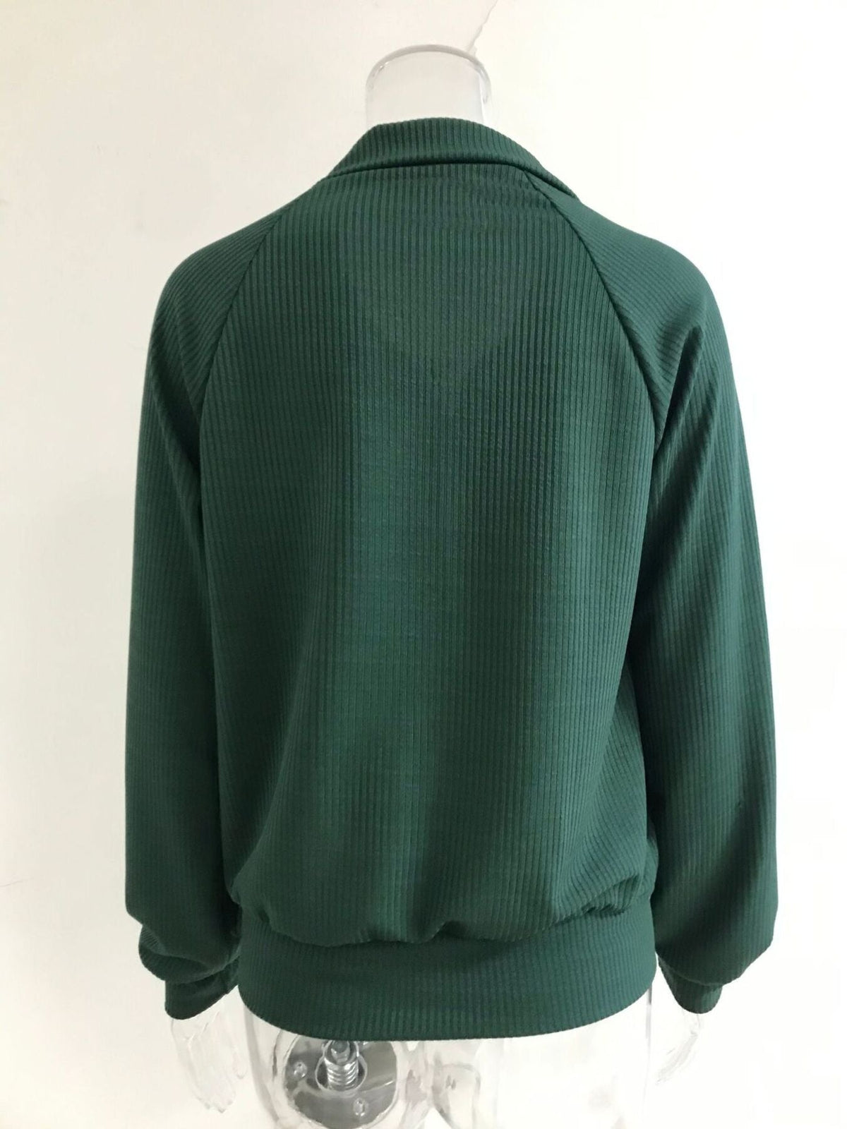 Ribbed Knit Zip-Up Outerwear, product photo (4)