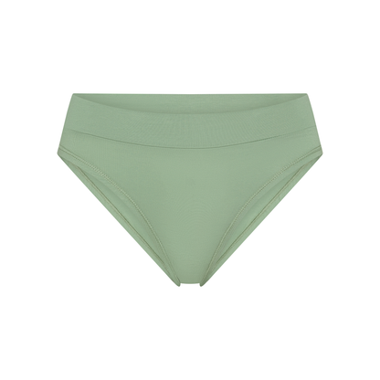 Organic Cotton Cheeky Tanga in Matcha, front view