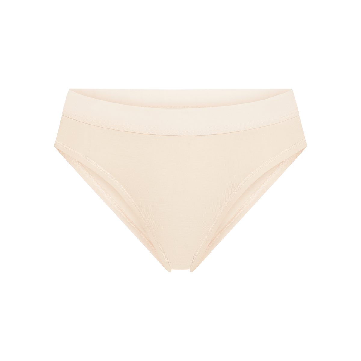 Organic Cotton Mid-Rise Brief in Latte, front view on a white background