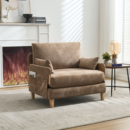 Mid century modern sofa bed shown in a studio apartment (view 38)