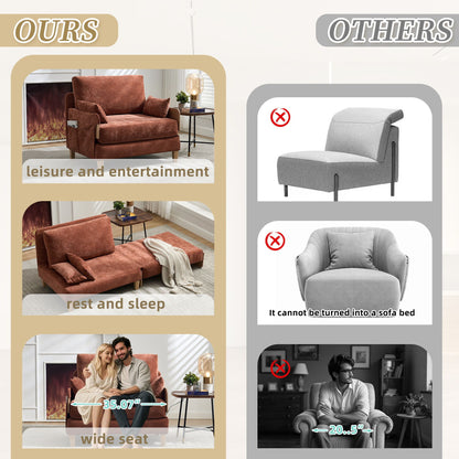 Convertible sleeper sofa bed, seat cushion detail (view 40)