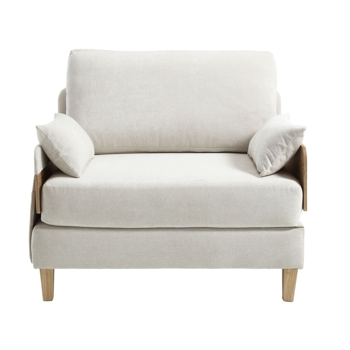 Convertible sleeper sofa bed mid-transformation between sofa and bed (view 41)