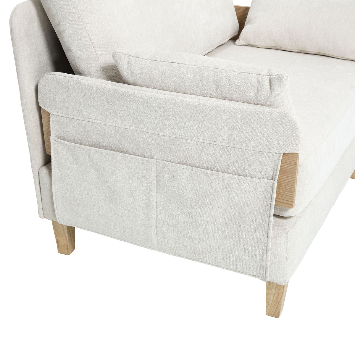 Mid century modern convertible sofa bed in sofa position (view 46)